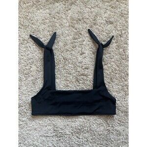 Frankies Bikinis Kendall Tie-Shoulder Bikini Top in Black Size SMALL
